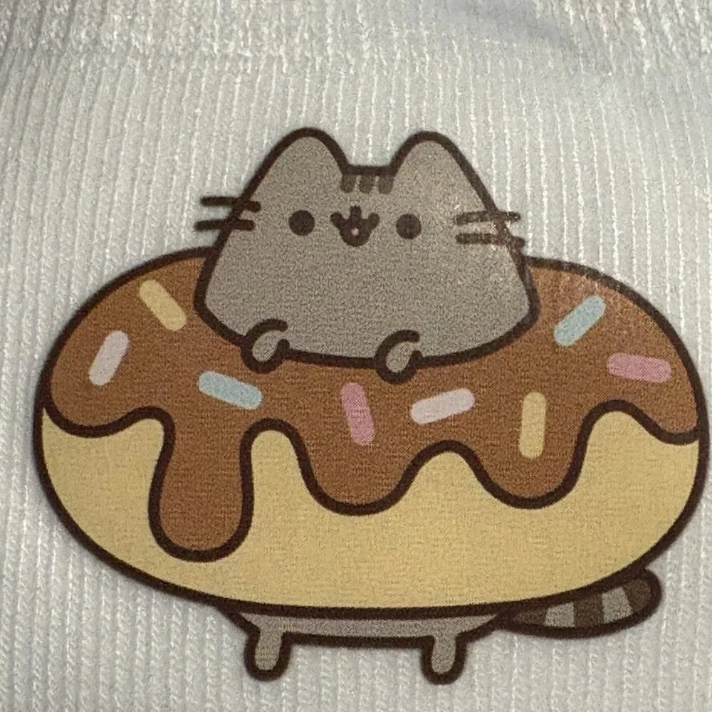 Kitty Cat Anime Girl's Women's Teen's Crew Socks Donut